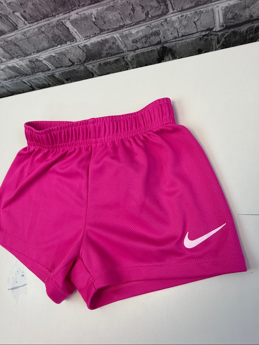 Girls Nike Hot Pink Athletic Skort with White Swoosh - Picture 3 of 6